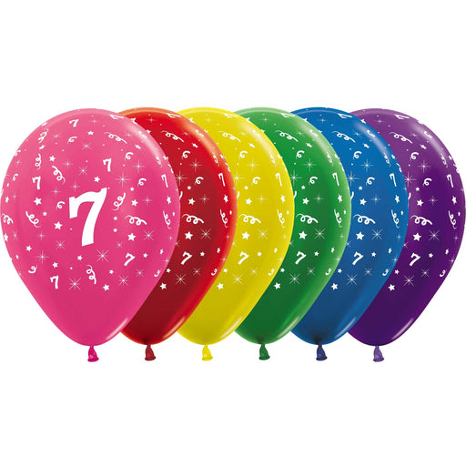 Age 7 metallic Sempertex balloons