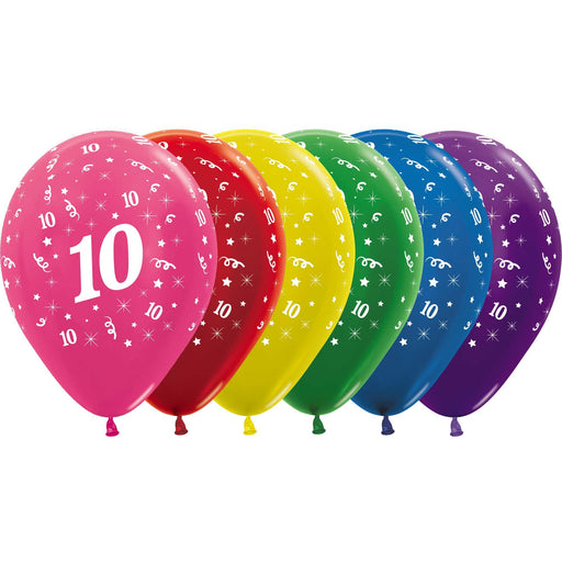 Age 10 metallic Sempertex balloons