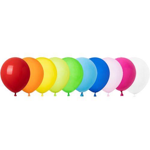 Assorted coloured latex balloons 12cm pack of 50