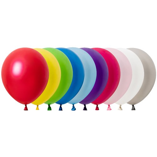Assorted metallic latex balloons 12cm pack of 50