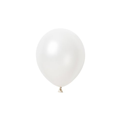 Metallic white latex balloons 12cm pack of 50