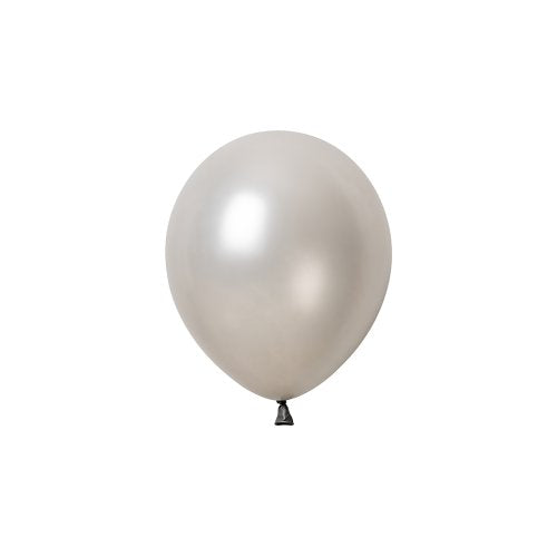 Metallic silver latex balloons 12cm pack of 50