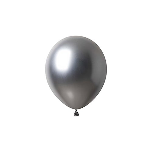 Chrome silver latex balloons 12cm pack of 25