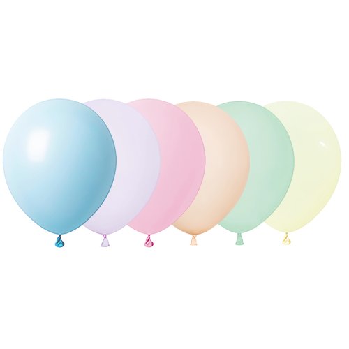 Assorted macaron latex balloons 12cm pack of 50