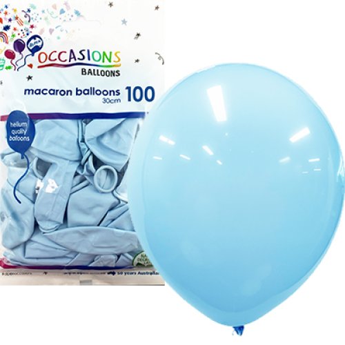 12 inch macaron light blue latex balloons 100 pack