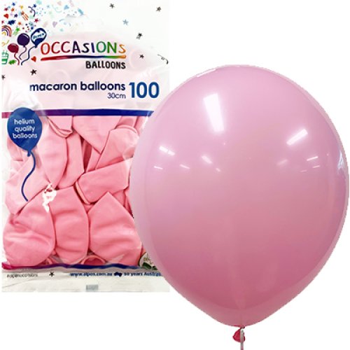 12 inch macaron light pink latex balloons 100 pack