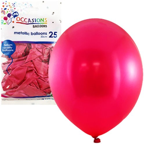Metallic fuchsia balloons