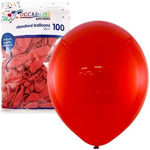 12 inch standard red latex balloons 100 pack