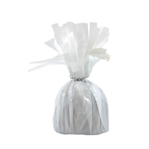 White balloon weight for helium balloon bouquets