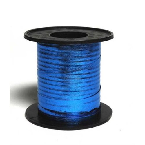 Metallic blue curling ribbon