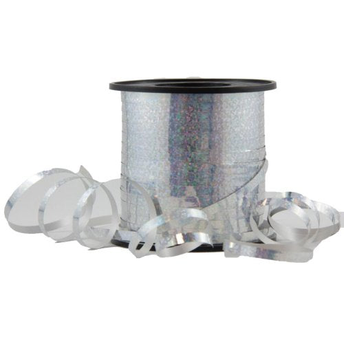 Silver holographic curling ribbon spool