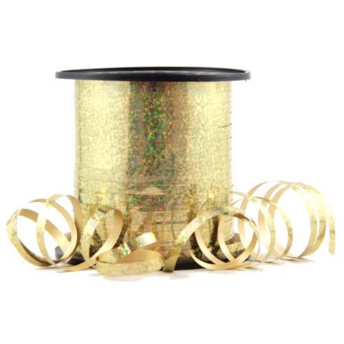 Gold holographic curling ribbon spool