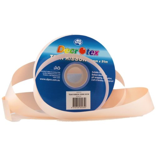 Peach wide ribbon bow on gift box