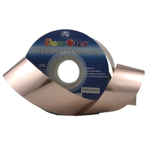 Rose gold metallic tear ribbon