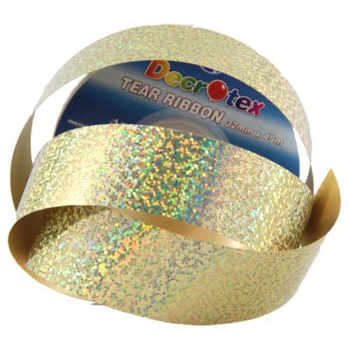 Gold holographic tear ribbon