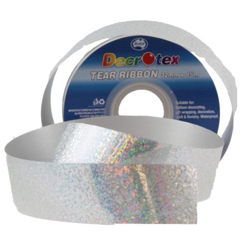 Silver holographic tear ribbon