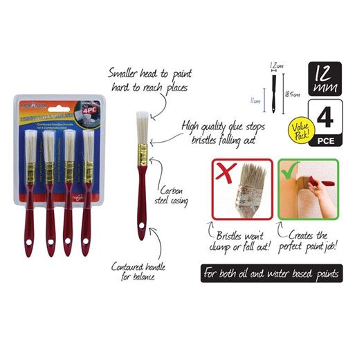 Four 12mm detail paint brushes