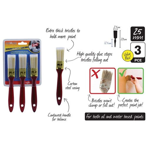 Three 25mm paint brushes