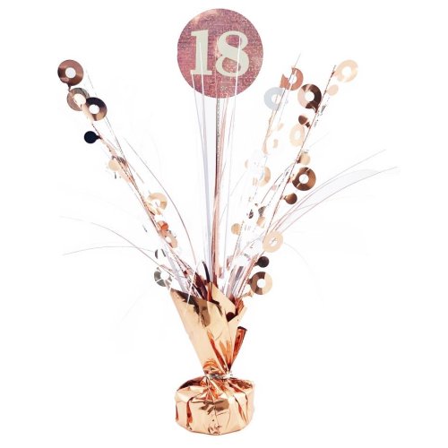 Rose gold 18th birthday table centerpiece