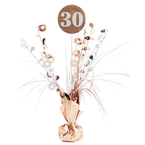 Rose gold 30th birthday table centerpiece