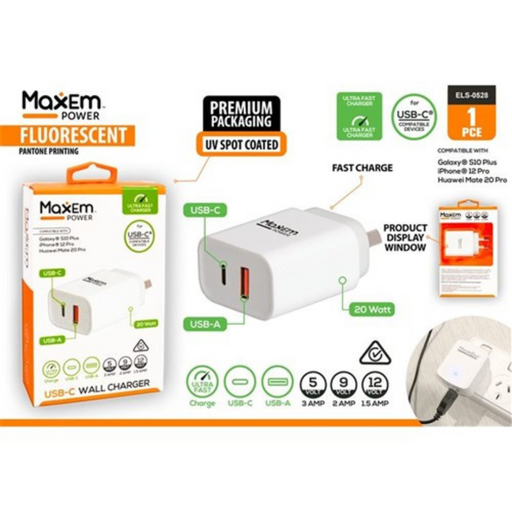 Ronis 20W Fast Charger USB C + USB A