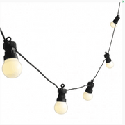 20 LED Globes Festoon Light Black Cable Opal 15m – outdoor festoon string lights with opal globes for garden, party, and event lighting