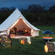 20 LED Globes Festoon Light Black Cable Opal 15m – outdoor festoon string lights with opal globes for garden, party, and event lighting