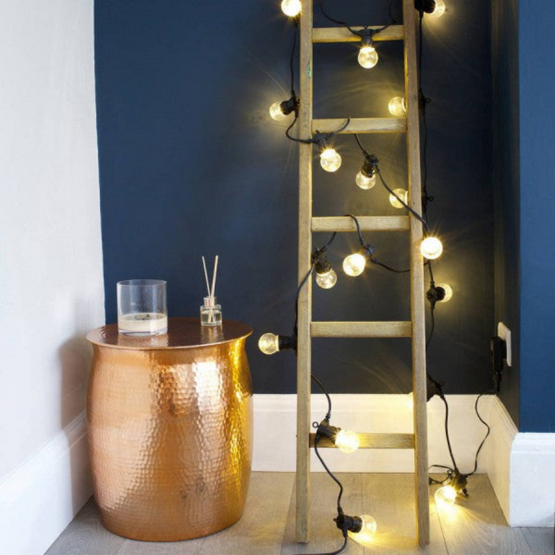 20 LED Globes Festoon Light Black Cable Opal 15m – outdoor festoon string lights with opal globes for garden, party, and event lighting