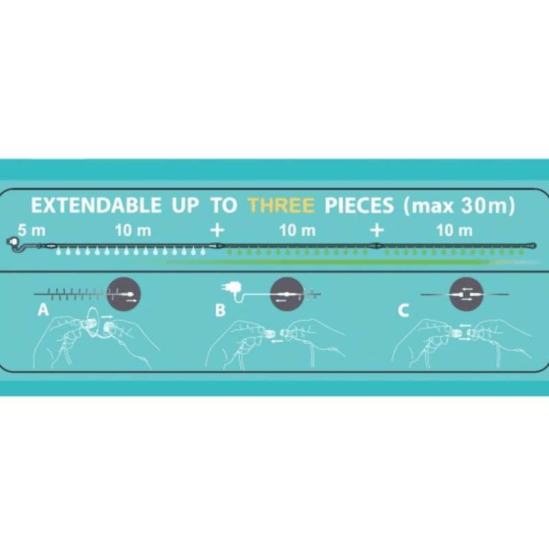 20 LED Globes Festoon Light Black Cable Opal 15m – outdoor festoon string lights with opal globes for garden, party, and event lighting