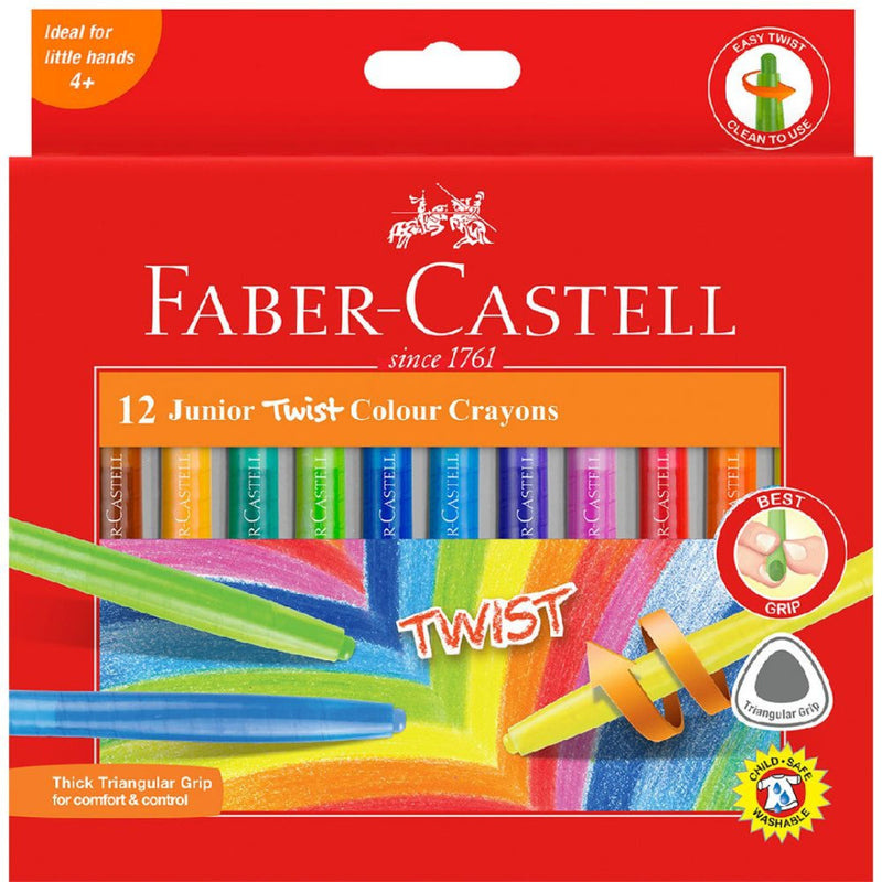 Faber Castel Junior Triangular Twist Wax Crayons Assorted Pack of 12  image 5