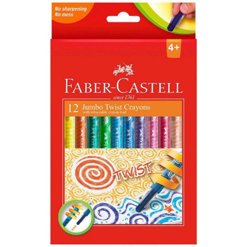 Faber Castel Jumbo Twist Wax Crayons Assorted Pack of 12