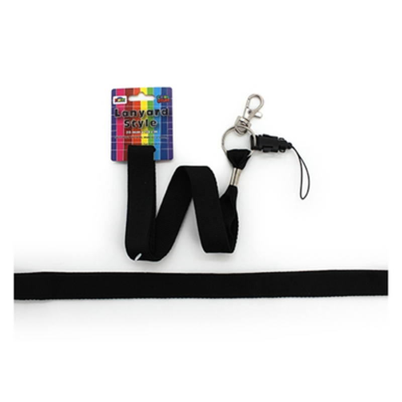 LANYARDS - PLAIN BLACK COLOUR