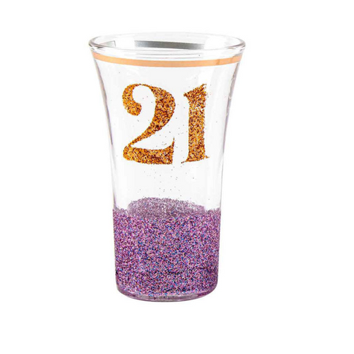 21 Glitterati Shot Glass Purple 9cm