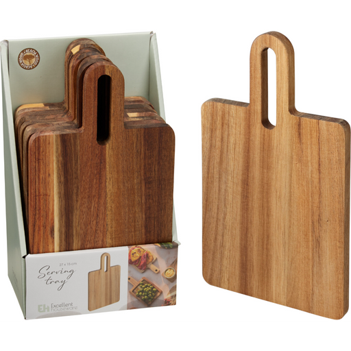 acacia serving tray measuring 27 x 15 x 1.2cm