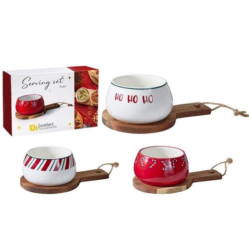 serving cup and coaster 16 x 10cm two piece assorted