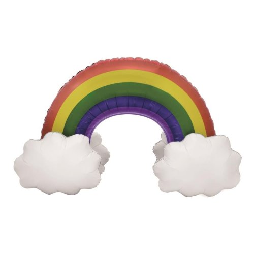 Standing rainbow arch foil balloon