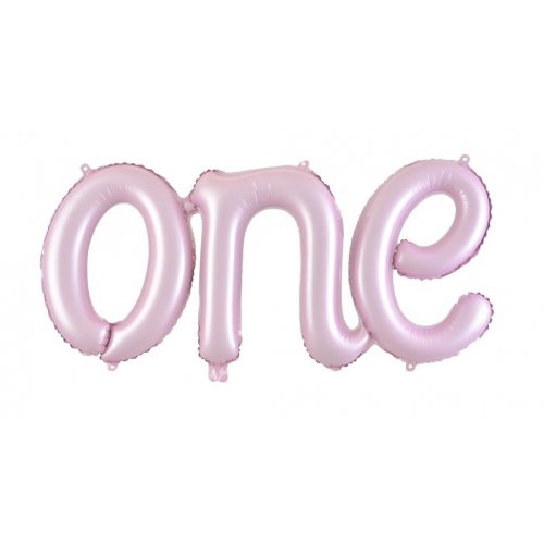 One Script Matt Foil Balloon Pastel Pink 35x48cm