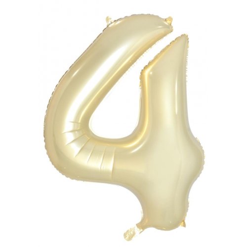 Foil Balloon Number #4 86cm Gold Luxe Decrotex