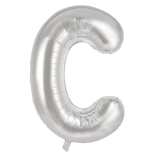 Silver letter C balloon