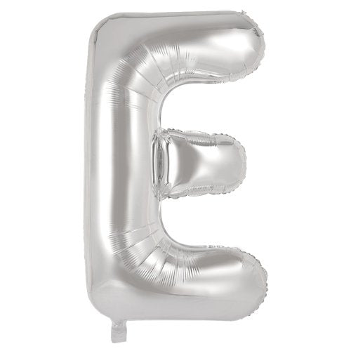 Silver letter E balloon