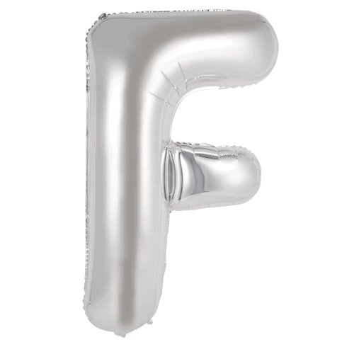 Silver letter F balloon