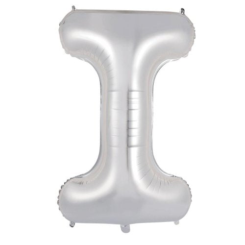 Silver letter I balloon