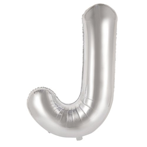 Silver letter J balloon