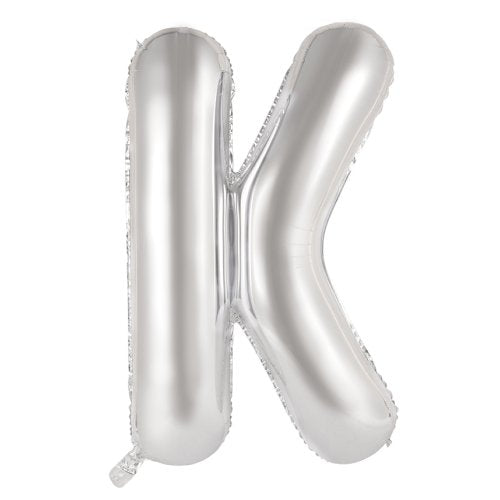 Silver letter K balloon