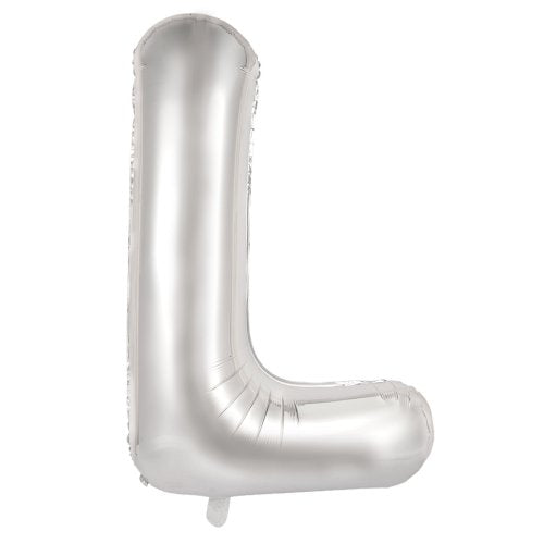 Silver letter L balloon