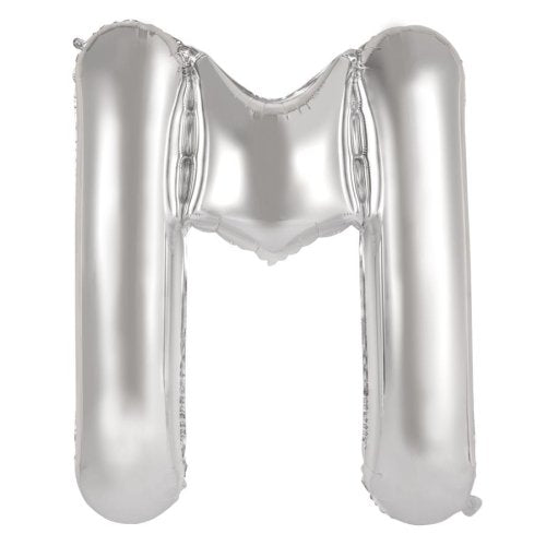 Silver letter M balloon