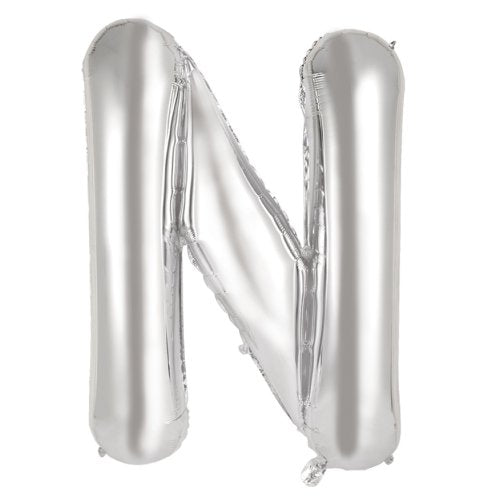 Silver letter N balloon