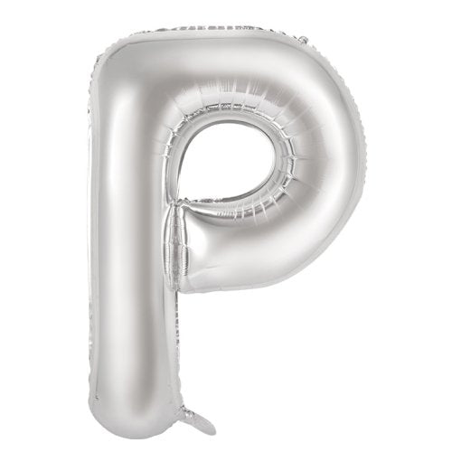 Silver letter P balloon