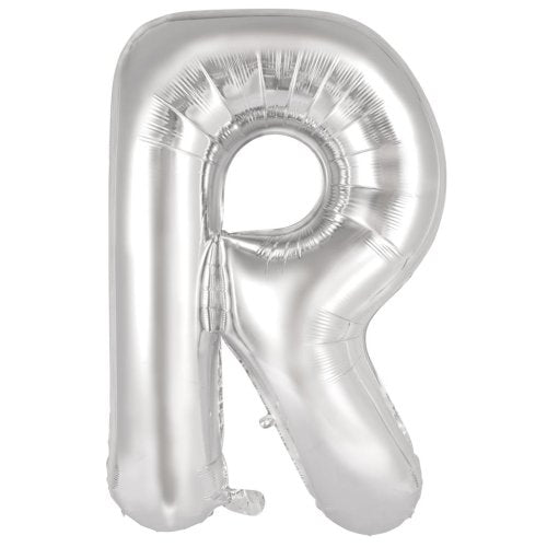 Silver letter R balloon
