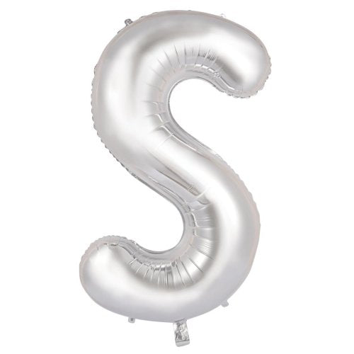 Silver letter S balloon